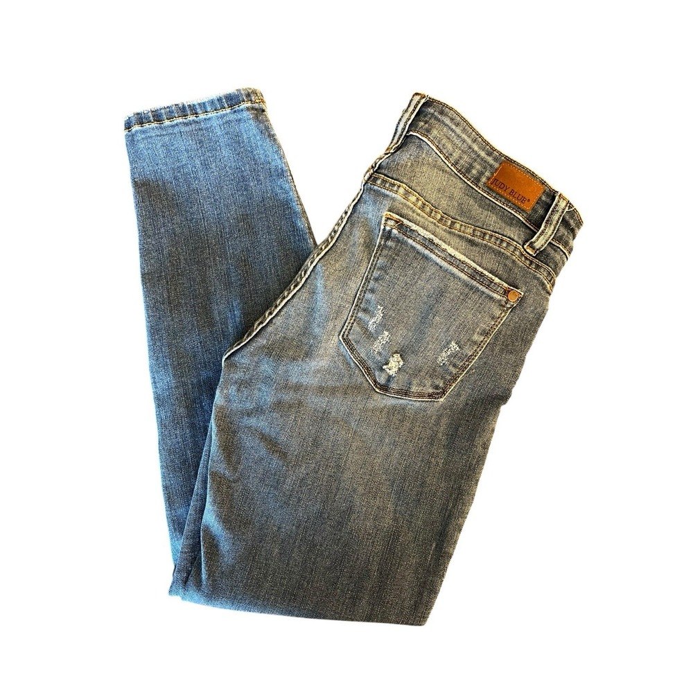 Judy Blue Relaxed‎ Fit Jeans Womens Size 9/29 Blue Distressed Stretch JB8271DK